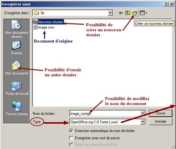 fentre enregistrer sous