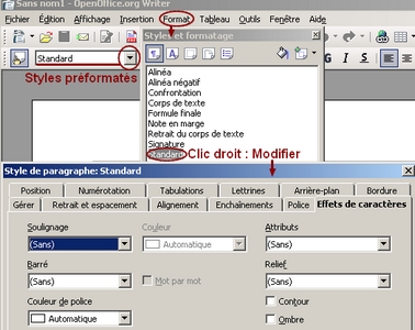 Open Office Writer : styles